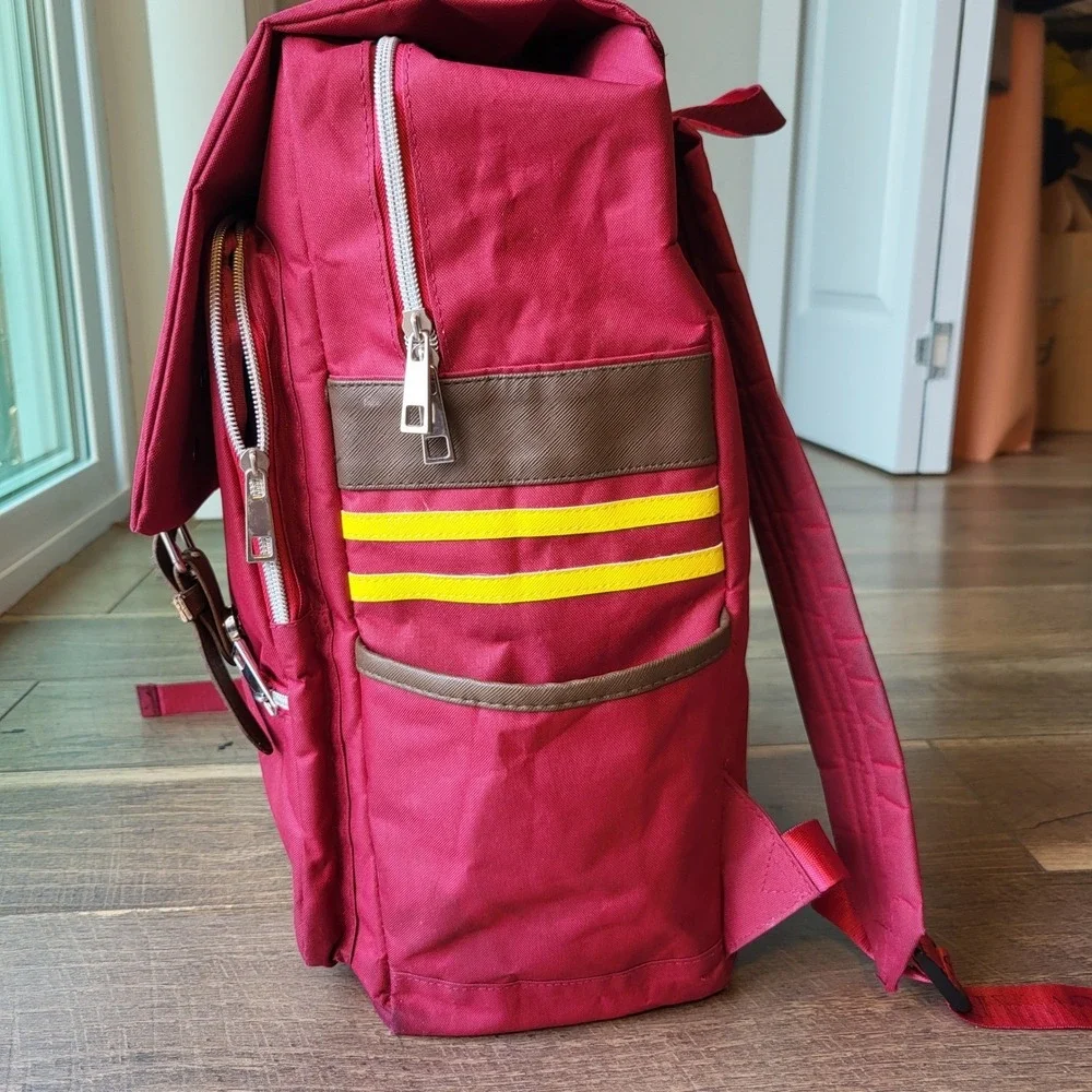 Harry Potter Gryffindor Quidditch Maroon Canvas Backpack Hogwarts Branded Straps
